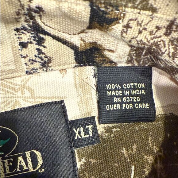 RedHead Beige and Black sz XLT 100% cotton duck hunting theme long sleeved shirt - Picture 4 of 15